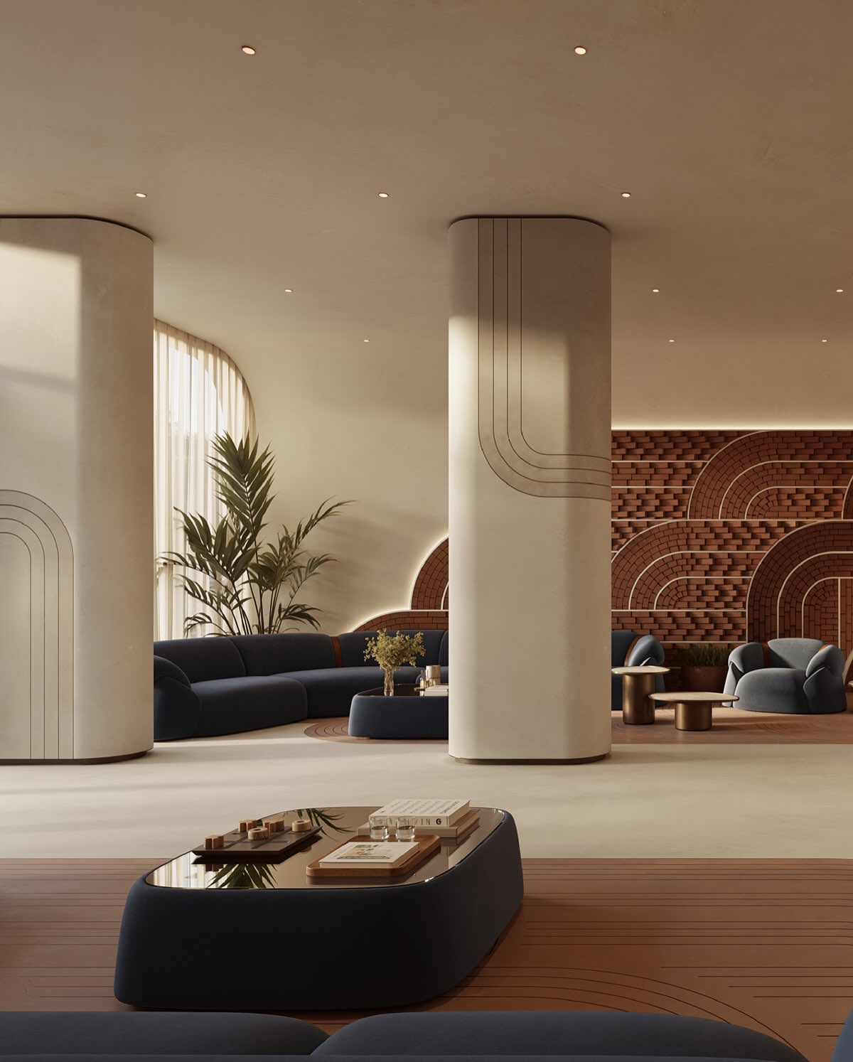 Lounge do lobby do Royale, lado esquerdo da vista interna conjunta
